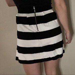 Black and white striped skirt